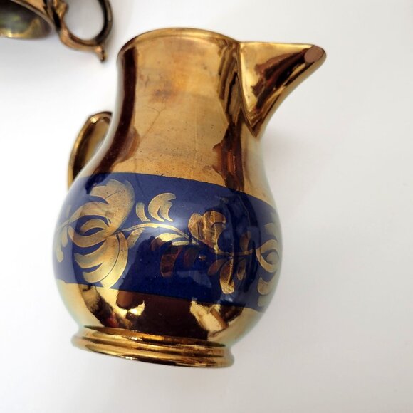 Antique Lusterware Jug Collection Copper Luster Lot of Four - Picture 7 of 12